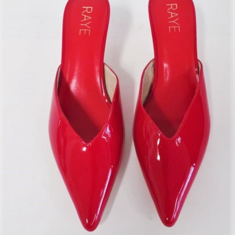 RAYE Mules Blanka Red Patent Leather - Picture 1 of 6